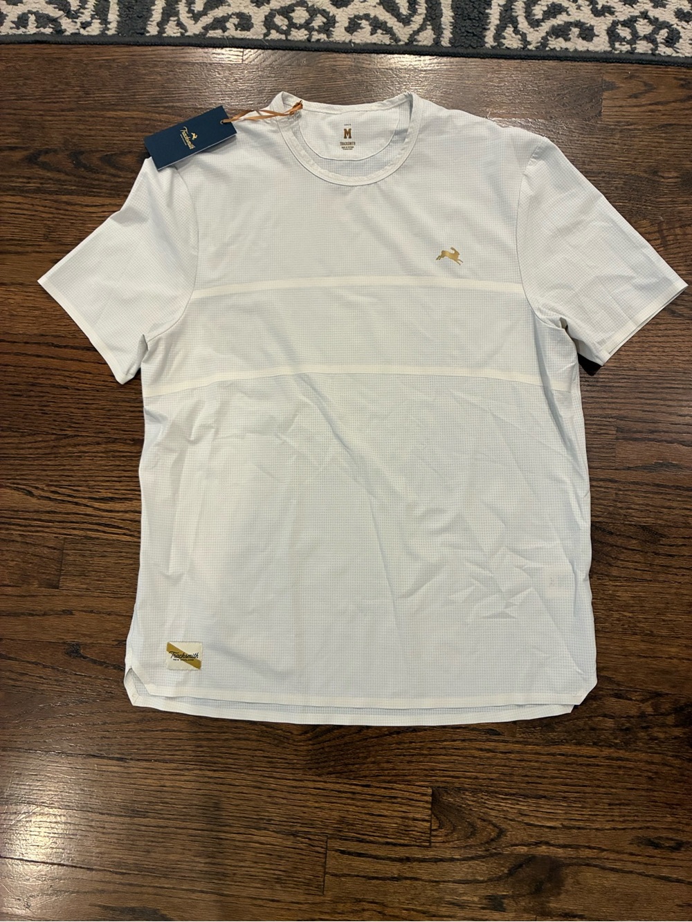 Tracksmith Men’s White Grid Lightweight Meridian Crew Neck Tee